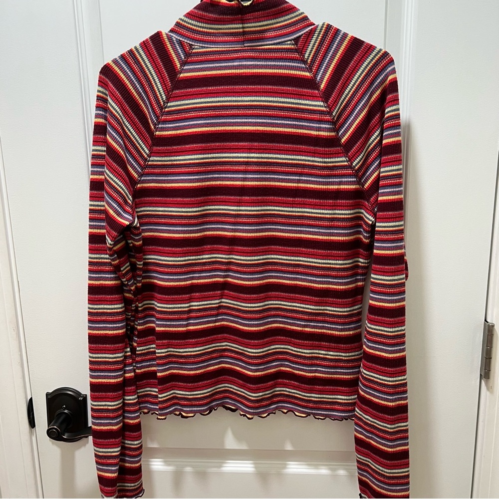 Red Striped Long Sleeve Turtleneck Size XXL - Picture 3 of 3